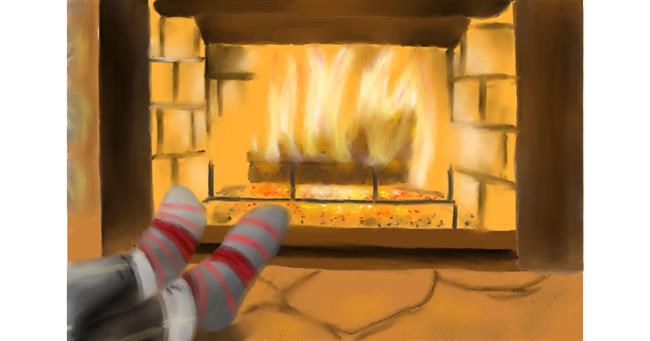 Drawing of Fireplace by Wizard