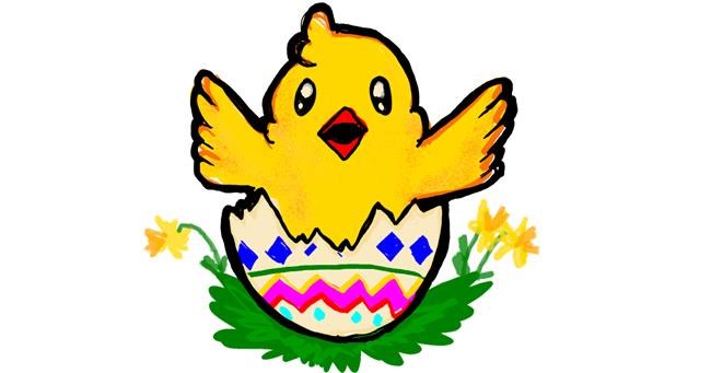 Drawing of Easter chick by Iris