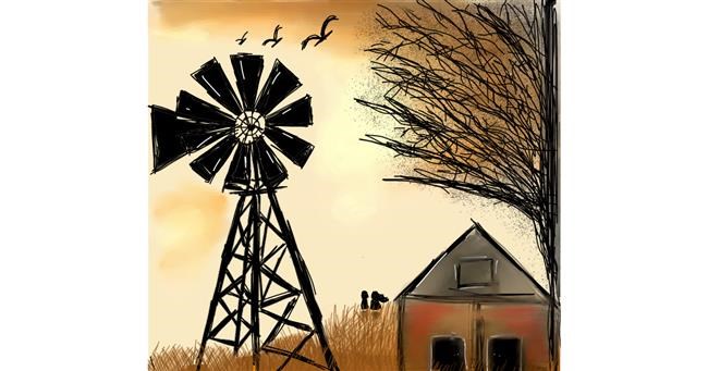 Drawing of Windmill by Zeemal