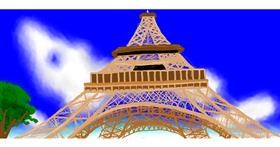 Drawing of Eiffel Tower by ZORLA