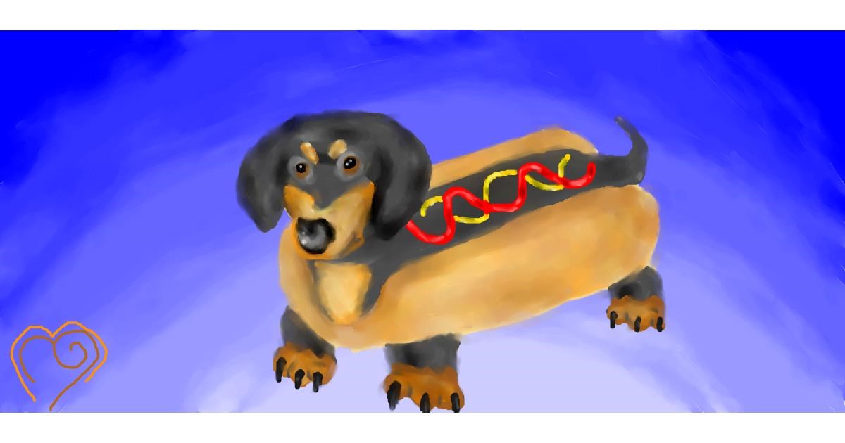 Drawing of Hotdog by GABABUNDO