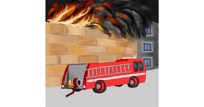 Drawing of Firetruck by Andromeda