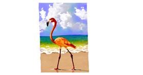 Drawing of Flamingo by shiNIN