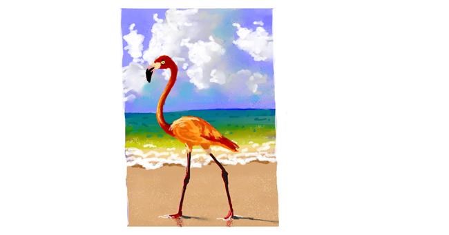 Drawing of Flamingo by shiNIN