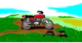 Motorrad-Zeichnung von Swimmer 