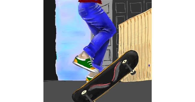 Drawing of Skateboard by Andromeda