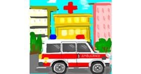 Drawing of Ambulance by Cindy