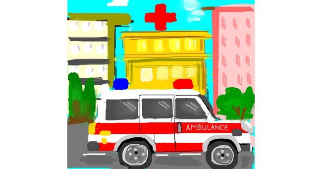 Drawing of Ambulance by Cindy