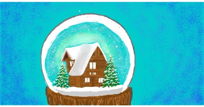 Drawing of Snow globe by Clau