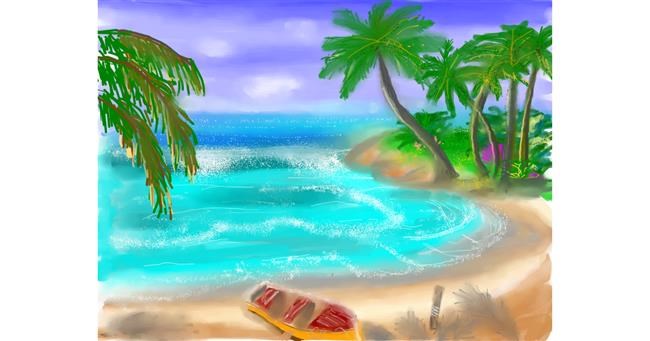 Drawing of Beach by Pam