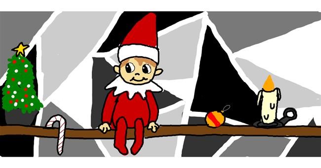 Weihnachtself-Zeichnung von a