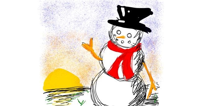 Drawing of Snowman by Rebecca
