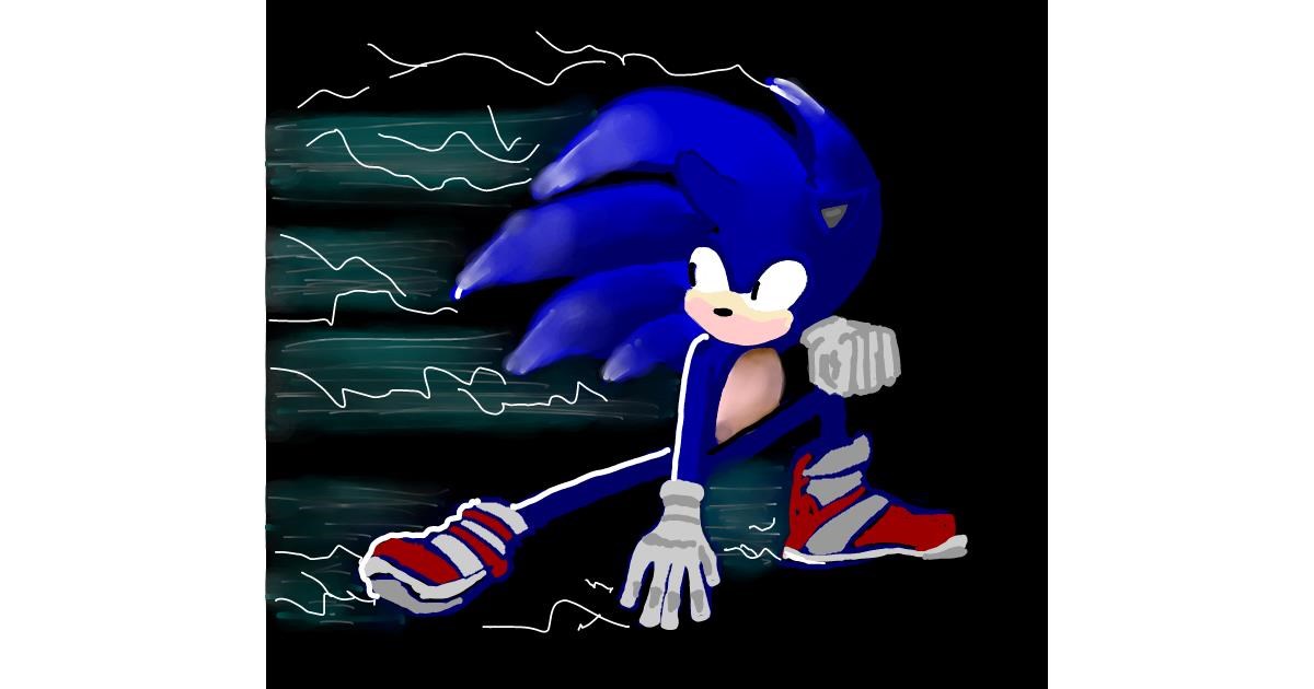 Drawing of Sonic the hedgehog by Joze