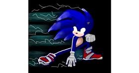 Drawing of Sonic the hedgehog by Joze