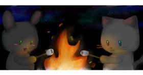 Drawing of Campfire by Gi