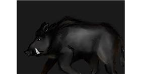 Drawing of Wild boar by Dada