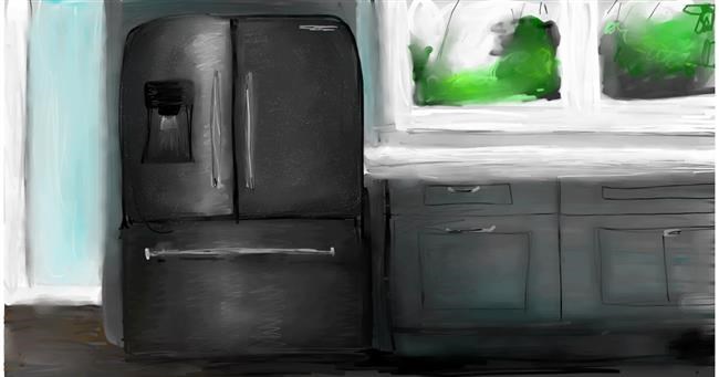Drawing of Refrigerator by Mia
