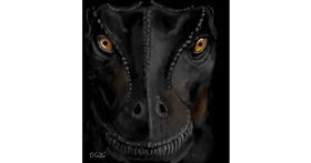 Drawing of T-rex dinosaur by GreyhoundMama