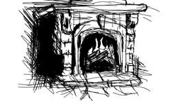 Drawing of Fireplace by Sun