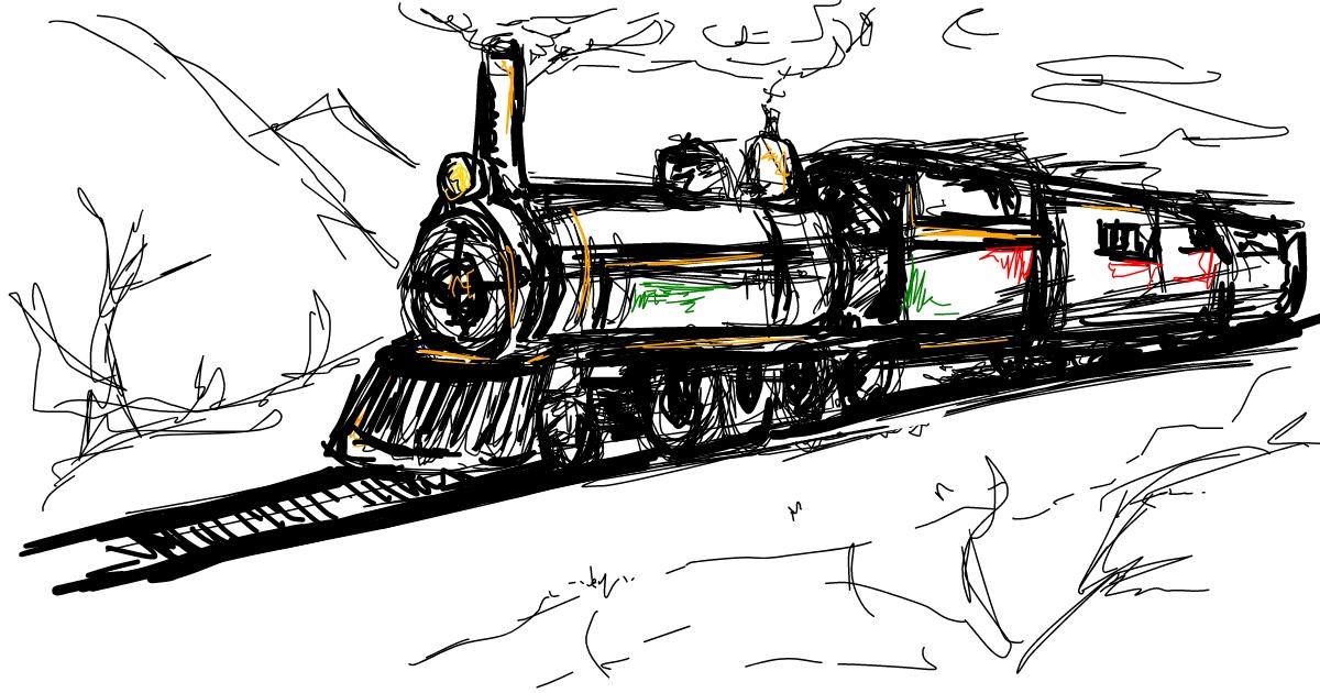 Drawing of Train by ShallowNeedle