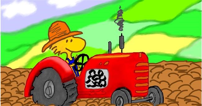 Drawing of Tractor by InessA