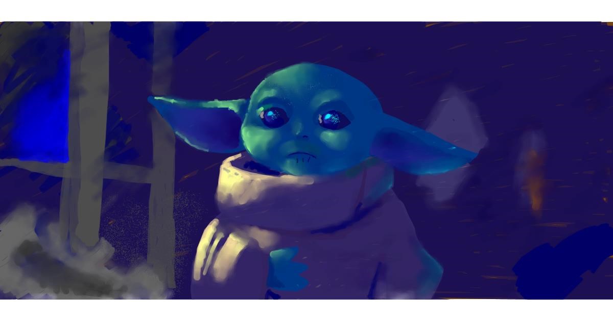 Drawing of Baby Yoda by Женя