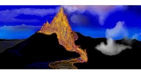 Drawing of Volcano by Chaching