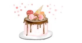 Drawing of Birthday cake by Oli