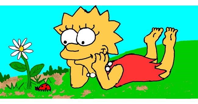 Drawing of Lisa Simpson by Rain