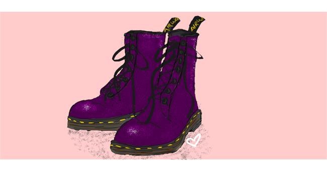 Drawing of Boots by Sara