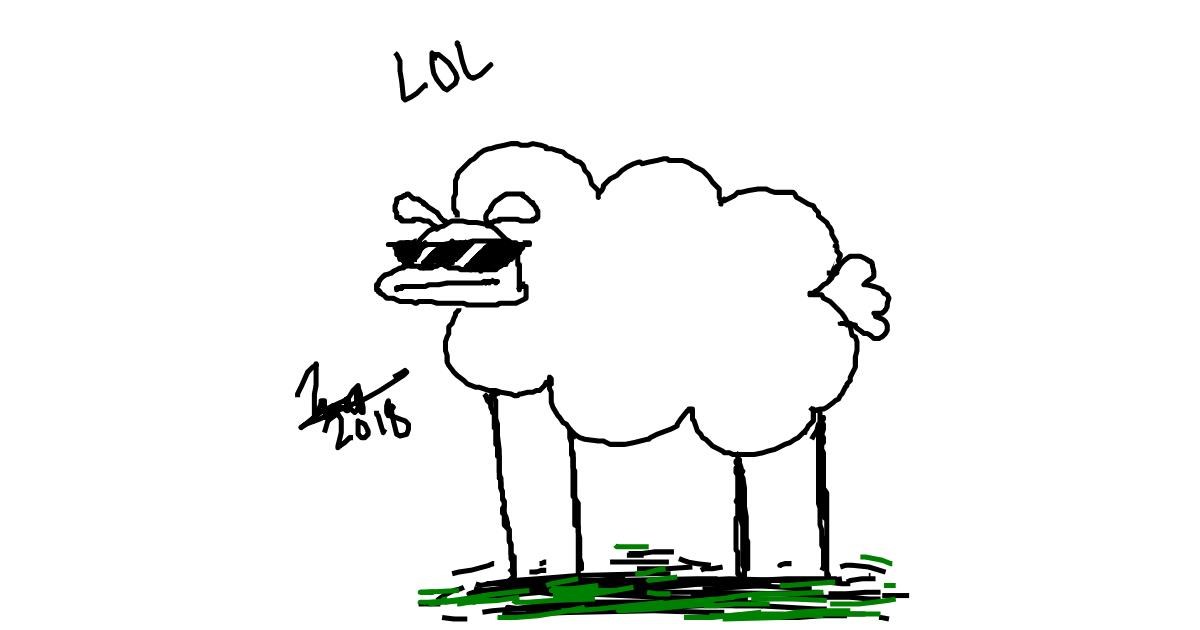 Drawing of Sheep by Xbruhitz_mehX