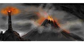 Drawing of Volcano by Labyrinth