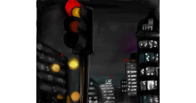 Drawing of Traffic light by Lou