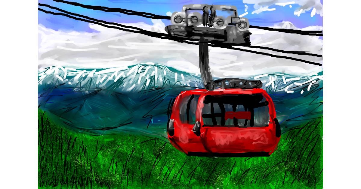 Drawing of Cable car by Soaring Sunshine