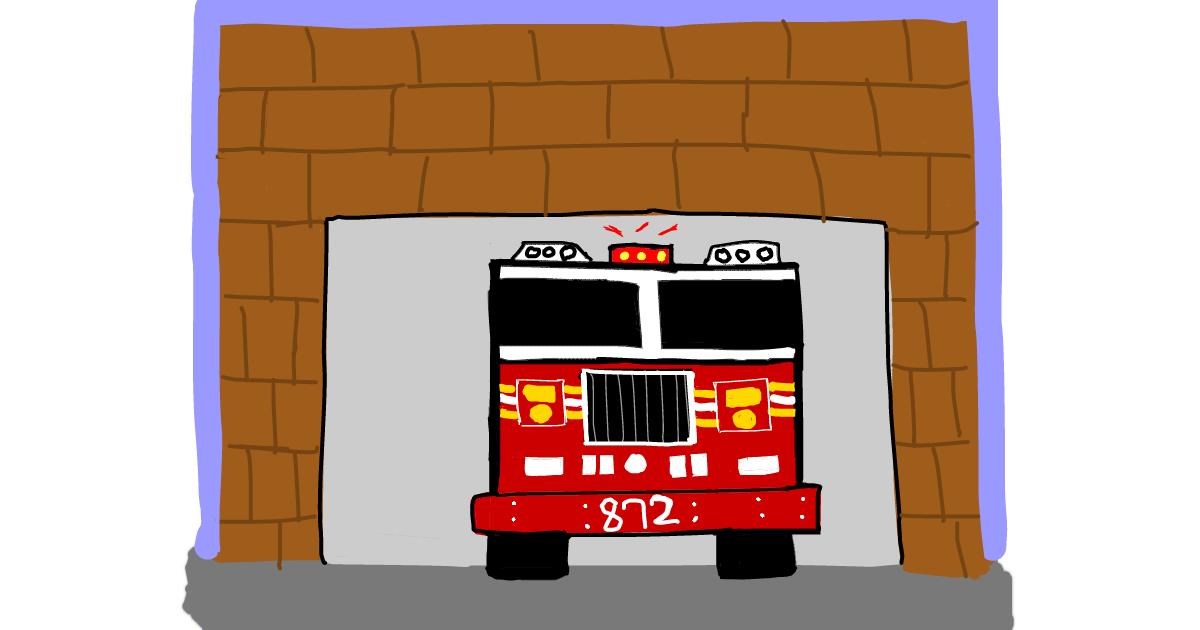 Drawing of Firetruck by MaRi