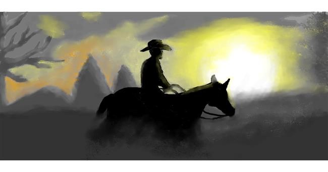 Drawing of Cowboy by Debidolittle