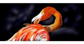 Drawing of Flamingo by Chaching