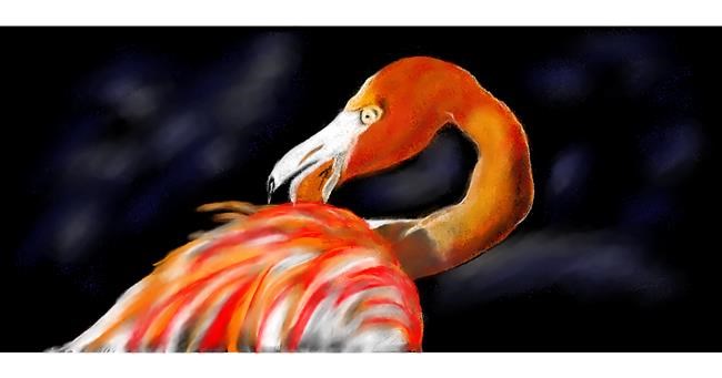 Drawing of Flamingo by Chaching