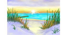 Drawing of Beach by Betula