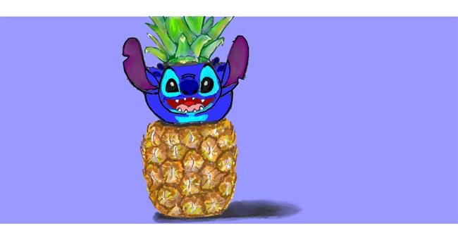 Drawing of Pineapple by Kim