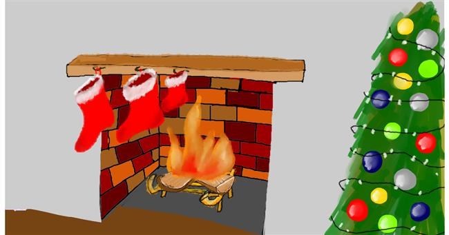Drawing of Fireplace by Randar
