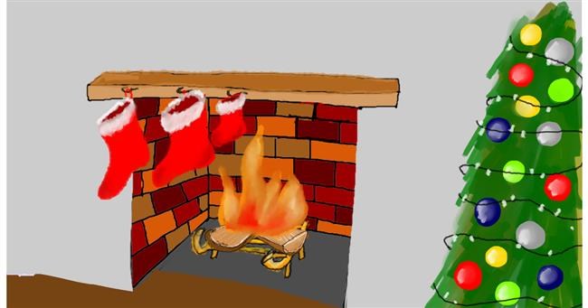 Drawing of Fireplace by Randar
