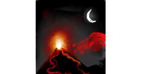 Drawing of Volcano by Wee