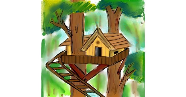 Drawing of Treehouse by Bishakha