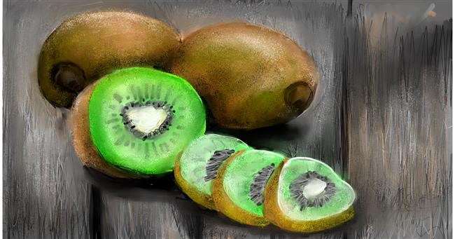 Drawing of Kiwi fruit by Mia