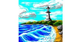 Drawing of lighthouse by Katie