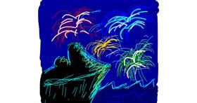 Drawing of Fireworks by Rebecca