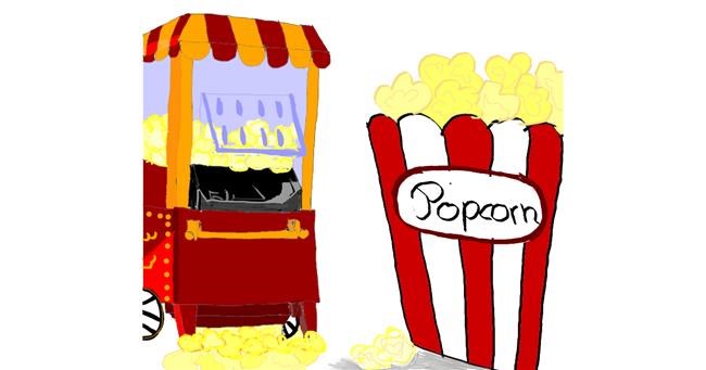 Drawing of Popcorn by Monja