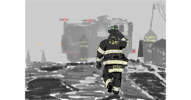 Drawing of Firefighter by teidolo