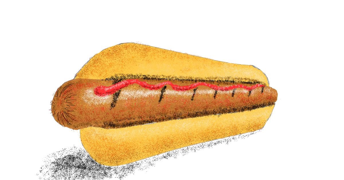 Drawing of Hotdog by Sam